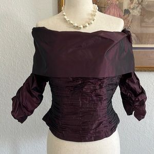 Vtg Sherrie Bloom Peter Noviella Chetta B Plum Silk Top